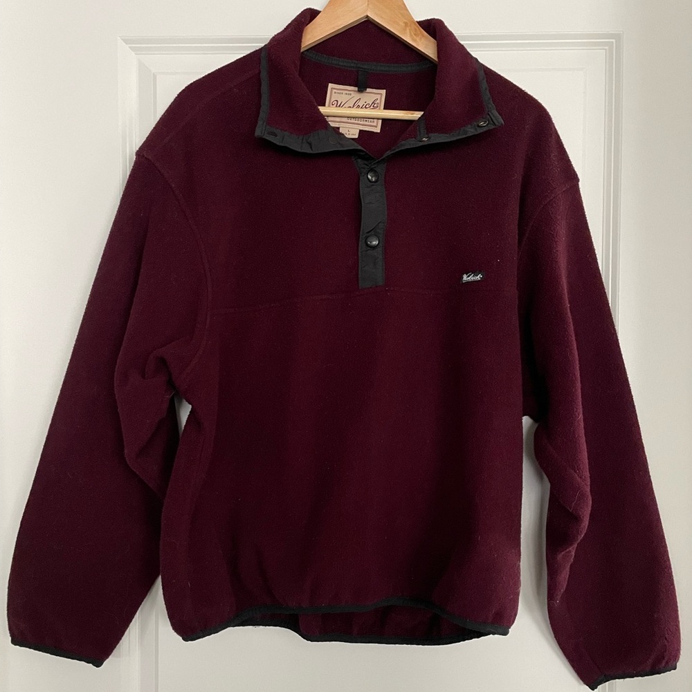 Women’s/unisex Maroon Woolrich Fleece Pullover size large